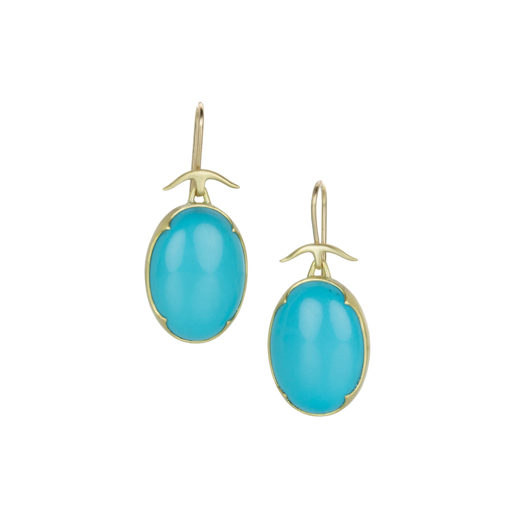 VIVID BLUE Mexican Nacozari Turquoise Earrings Sterling – New World Gems